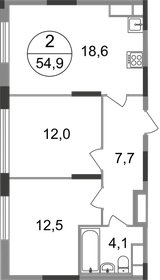 55,9 м², 2-комнатная квартира 14 295 682 ₽ - изображение 17