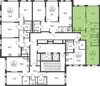 61,8 м², 2-комнатная квартира 18 144 660 ₽ - изображение 31