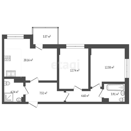 67,5 м², 3-комнатная квартира 10 000 000 ₽ - изображение 1