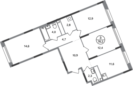 80 м², 3-комнатная квартира 18 950 000 ₽ - изображение 114