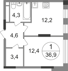 36,4 м², 1-комнатная квартира 10 500 000 ₽ - изображение 20