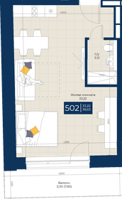 38,5 м², 1-комнатные апартаменты 14 637 600 ₽ - изображение 59