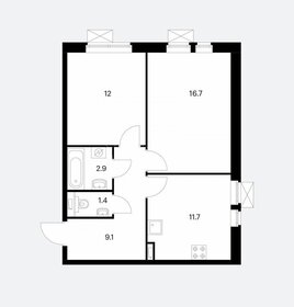 Квартира 53,8 м², 2-комнатная - изображение 1