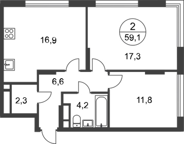 59,1 м², 2-комнатная квартира 17 262 952 ₽ - изображение 47