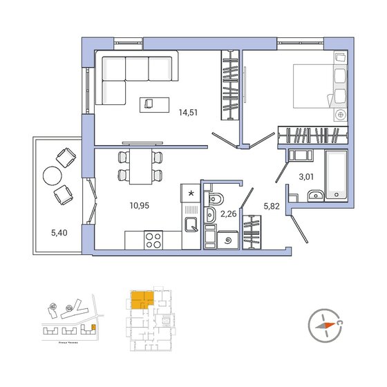 49 м², 2-комнатная квартира 9 233 484 ₽ - изображение 1