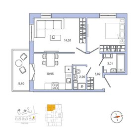 52,3 м², 2-комнатная квартира 7 250 000 ₽ - изображение 72