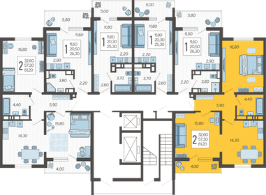 55 м², 2-комнатная квартира 16 500 000 ₽ - изображение 149