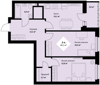 66,3 м², 2-комнатная квартира 10 276 500 ₽ - изображение 34