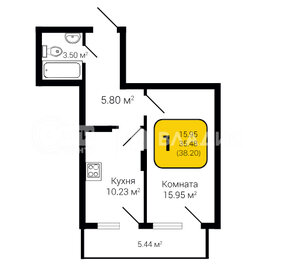 40,5 м², 1-комнатная квартира 3 928 500 ₽ - изображение 3