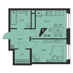34 м², 1-комнатная квартира 4 050 000 ₽ - изображение 63
