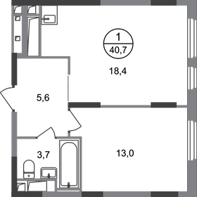 40,3 м², 1-комнатная квартира 11 800 000 ₽ - изображение 43