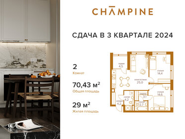 Квартира 70,4 м², 2-комнатная - изображение 1