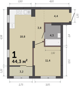 44,4 м², 2-комнатная квартира 4 400 000 ₽ - изображение 78