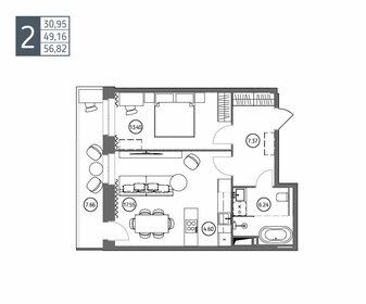 62,4 м², 2-комнатная квартира 5 599 000 ₽ - изображение 21