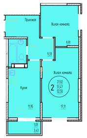 45 м², 2-комнатная квартира 4 150 000 ₽ - изображение 104