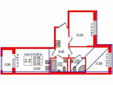 56,1 м², 2-комнатная квартира 12 400 310 ₽ - изображение 46