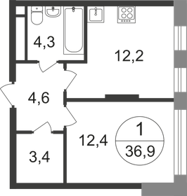 38,5 м², 1-комнатная квартира 10 500 000 ₽ - изображение 63