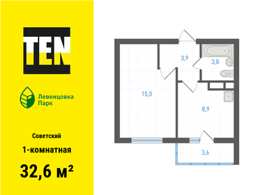 Квартира 32,6 м², 1-комнатная - изображение 1