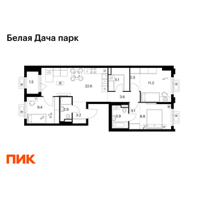 Квартира 77,8 м², 3-комнатная - изображение 1
