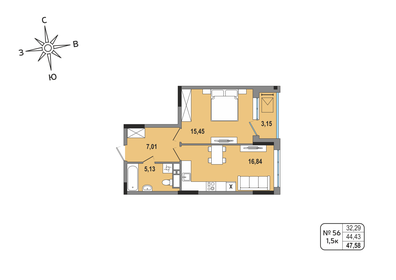 37,9 м², 1-комнатная квартира 4 903 900 ₽ - изображение 98