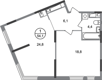 44,5 м², 1-комнатная квартира 14 999 000 ₽ - изображение 99