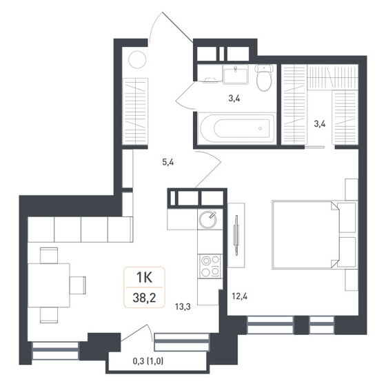 42 м², 1-комнатная квартира 6 700 000 ₽ - изображение 75