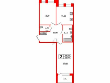 71,3 м², 2-комнатная квартира 18 886 550 ₽ - изображение 26