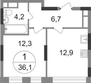 36,4 м², 1-комнатная квартира 10 500 000 ₽ - изображение 58