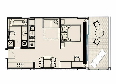 Квартира 54,9 м², 1-комнатные - изображение 2