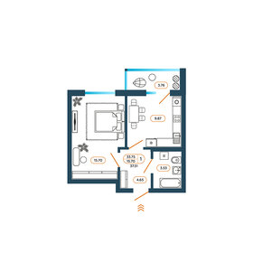 Квартира 37,5 м², 1-комнатная - изображение 1