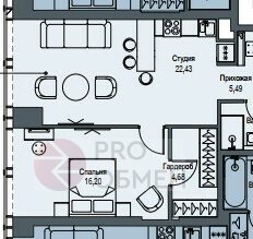 Квартира 55,8 м², 2-комнатные - изображение 2