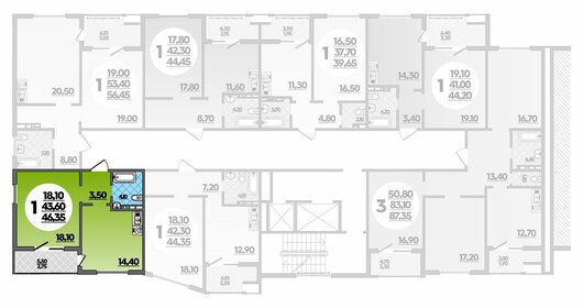 46,1 м², 1-комнатная квартира 7 990 000 ₽ - изображение 66