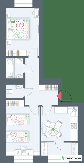 53,7 м², 2-комнатная квартира 10 508 000 ₽ - изображение 1