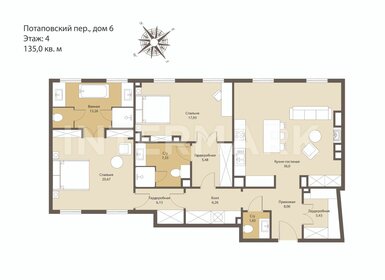 Квартира 135 м², 3-комнатная - изображение 1