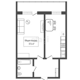 Квартира 37,1 м², 1-комнатная - изображение 1