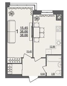 54,6 м², 2-комнатная квартира 5 679 440 ₽ - изображение 25