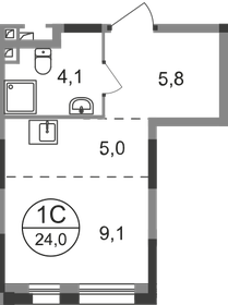 22,8 м², квартира-студия 7 309 894 ₽ - изображение 31