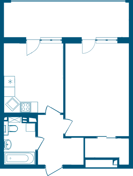 58,7 м², 1-комнатные апартаменты 19 388 478 ₽ - изображение 1