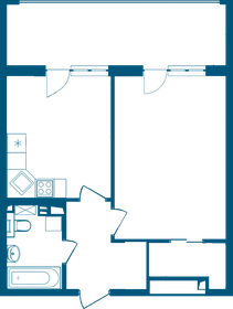 Квартира 58,7 м², 1-комнатные - изображение 1