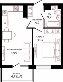 41,6 м², 1-комнатная квартира 7 367 360 ₽ - изображение 71