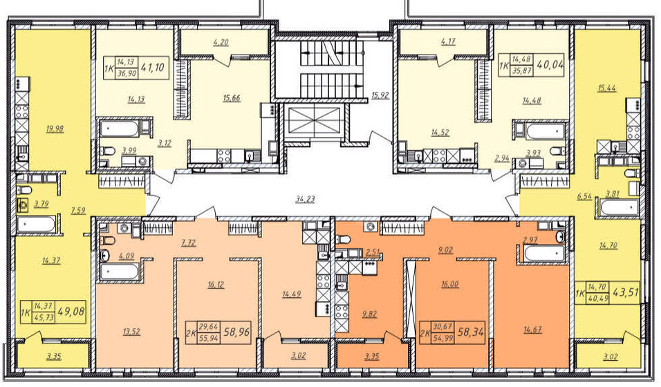 42,4 м², 1-комнатная квартира 4 200 000 ₽ - изображение 71