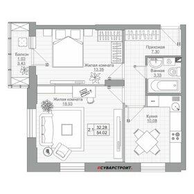 59,5 м², 2-комнатная квартира 9 000 000 ₽ - изображение 67