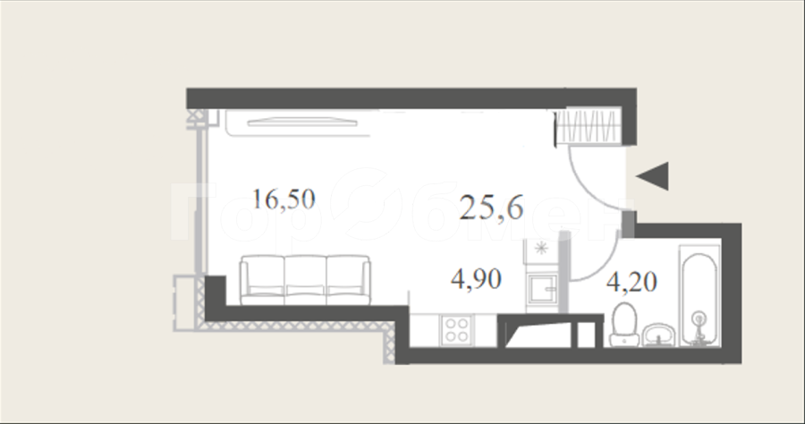 25 м², квартира-студия 12 350 000 ₽ - изображение 18