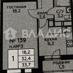 Квартира 33,7 м², 1-комнатная - изображение 1