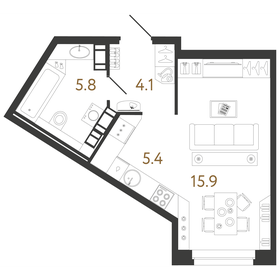 31,2 м², квартира-студия 11 815 727 ₽ - изображение 59