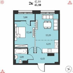 Квартира 45,1 м², 2-комнатная - изображение 1