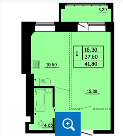 Квартира 41,8 м², 1-комнатная - изображение 5