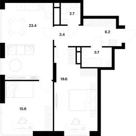 73,8 м², 2-комнатная квартира 29 500 000 ₽ - изображение 173