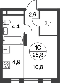 28,4 м², квартира-студия 8 372 230 ₽ - изображение 28