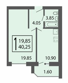 Квартира 40 м², 1-комнатная - изображение 1